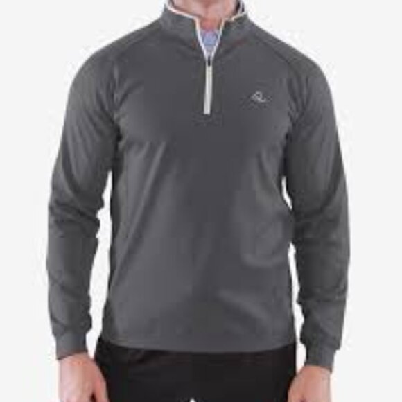 Deolax Shirt Mens XXL Gray 1/4 Zip 4 Way Stretch Performance Golf Pullover NWT - Picture 1 of 10